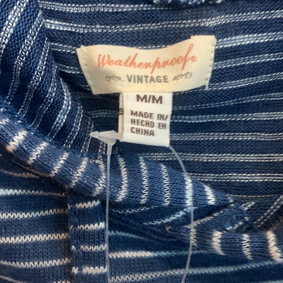 Weatherproof Brand Blue and White Pinstripe Lightweight Hoodie Size M - Picture 5 of 7